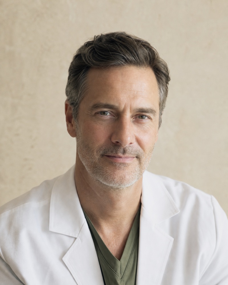 Portrait of a physician in a clinic coat