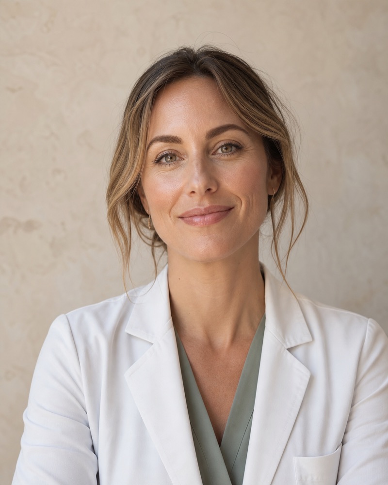 Portrait of a nurse practitioner in a clinic coat, your injector at the consult